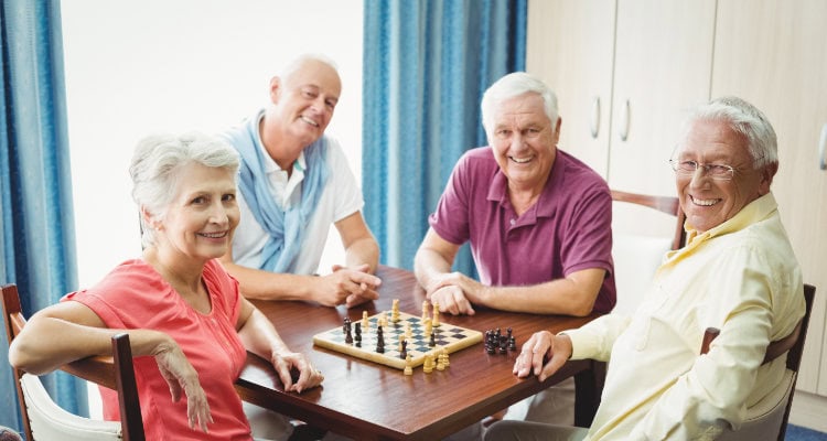 Seniors playing chess